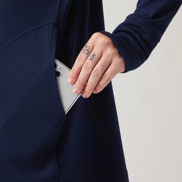 ATHLETA NAVY POCKETS NIRVANA PRANAYAMA RESTORE WRAP CARDIGAN - Picture 6 of 10